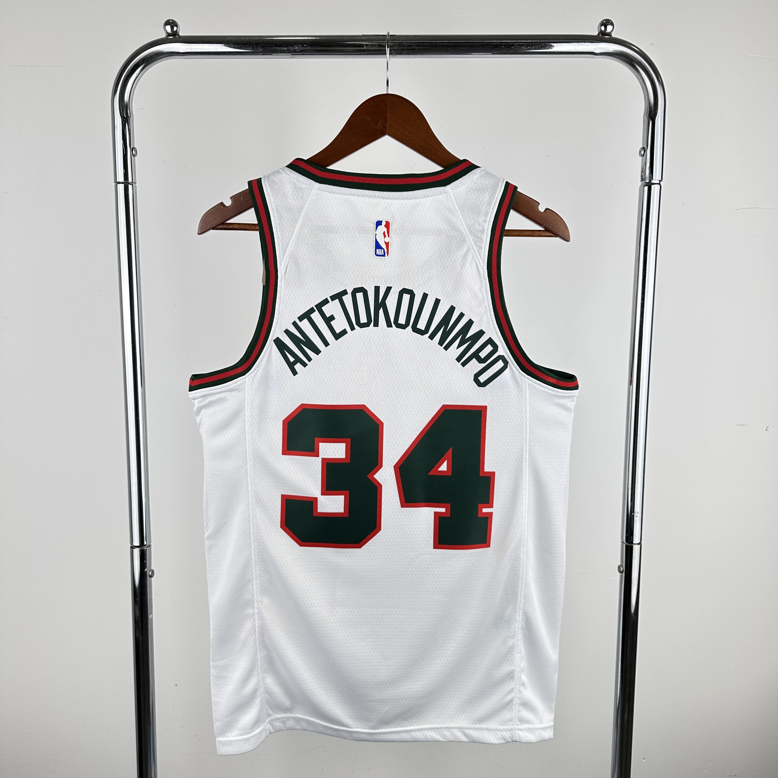 Men Milwaukee Bucks #34 Antetokounmpo White Throwback Nike 2024 NBA Jersey->milwaukee bucks->NBA Jersey